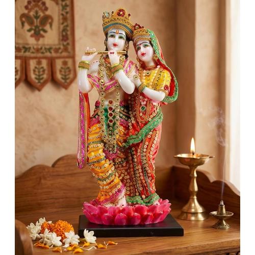 eSplanade Resin Radha Krishna on Sofa Murti Idol Statue Sculpture
