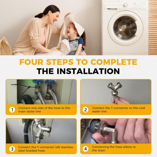 4FT Steam Dryer Hose Kit Fit to All Steam Dryers by AMI PARTS
