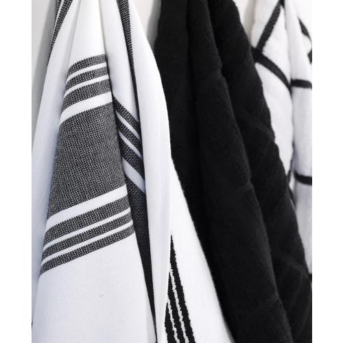 All-Clad Dual-Purpose Kitchen Towels: Highly Absorbent - 100% Cotton, 17x30 Dish Towels for Cleaning & Drying Dishes & Glassware, 2Pack, Black