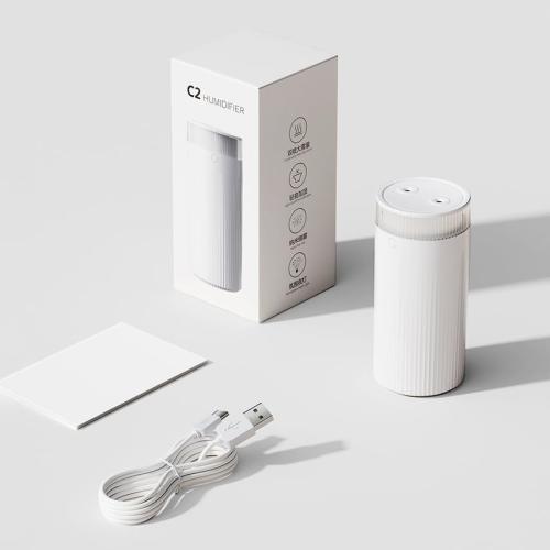 HomeBeyond Portable Mist Humidifier for Bedroom, 1.1L USB Charging and Plug-In Dual-Use, 28dB Quiet Dual Nozzle Air Humidifier for Home Baby Nursery & Plants, 8H Auto Shut-off and Warm Night Light