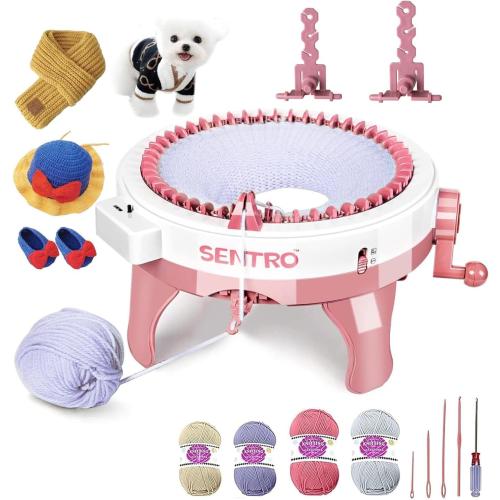 SENTRO 48 Needles Knitting Machine with Row Counter and Plain/Tube Weave Conversion Key, Efficiently DIY Scarf Hat Sock