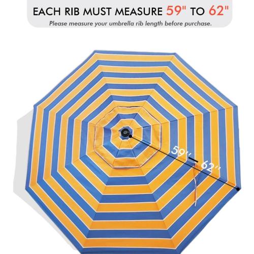 ontheway 10FT Patio Umbrella Enhanced Replacement Canopy Market Table 8 Ribs Umbrella Canopy (Yellow and Blue, 10FT)