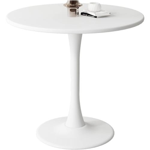 Round Dining Table 24 Circle Tulip Table for 2 People,White