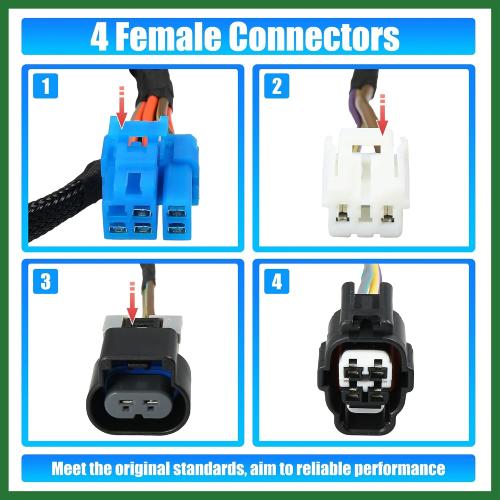 Motoforti Rear Door Harness with Connector for Dodge for RAM 1500 2500 3500 4500 56051931AA 56051931AB 56051694AA 645-506 Automotive Door Rear Wiring Harness Left Right Side Long-lasting