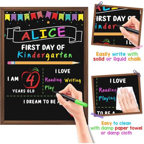 First Day of School Sign Board with 6 Liquid Chalk Markers
