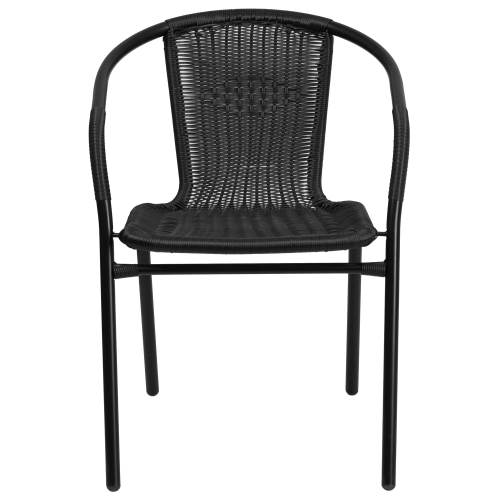 2pk Flash Furniture Black Aluminum Frame Stackable Chair