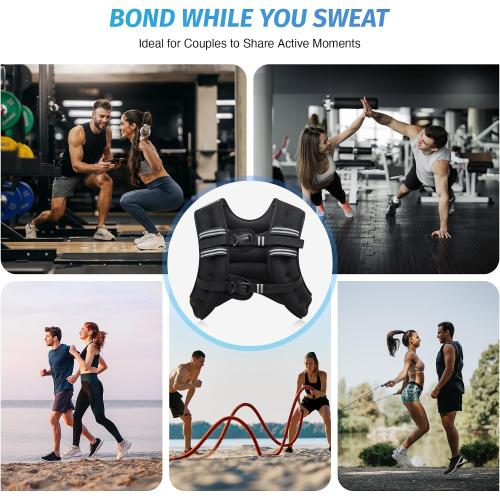 ZELUS Weighted Vest, 6lb/8lb/12lb/16lb/20lb/25lb/30lb Weight Vest with Reflective Stripe for Workout, Strength Training, Running, Fitness, Muscle Building, Weight Loss, Weightlifting