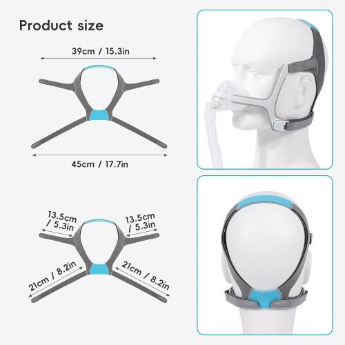 Replacement Headgear for N20 CPAP Mask, Soft CPAP Headgear Strap Compatible with AirFit N20 & AirTouch N20 Nasal Mask, Adjustable N20 Headgear with Enhanced Clips (1 Headgear 1 Pair Clips)