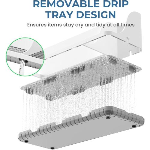 Bathroom Counter Organizers and Storage with 3 PCS Qtip Holder (White)