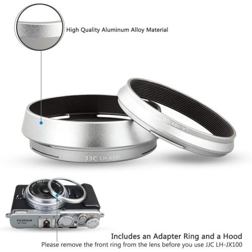 JJC LH-X100 Metal Lens Hood & Filter Adapter for Fuji X100VI X100V X100F