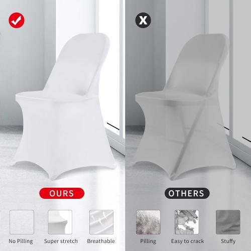 HAINARverS Folding Chair Covers for Wedding, 10PCS White
