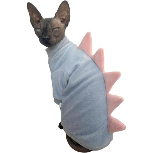 Sky Blue Dinosaur Sphynx Cat Clothes Sweater Hairless Cat Apparel