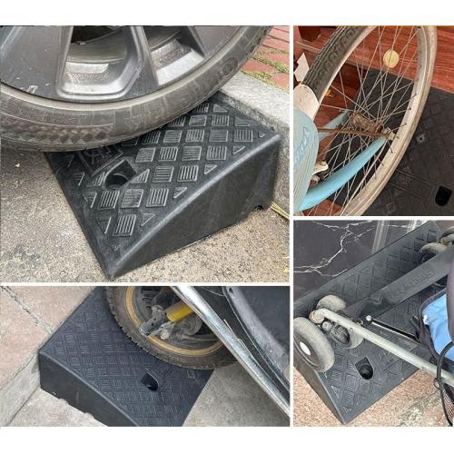 2Pack Curb Ramp Black Color, Portable Lightweight Heavy Duty Plastic Driveway Curb Ramps for Low Cars, Motorcycle Ramp,Curb Ramps (5.12 H 19 L Two Curb ramps Connected)