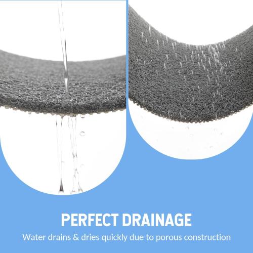 Hargiis Non-Slip Bathtub Mat, Anti Slip Shower Mat, Fast Drying Bathtub Mats, Foot Scrubber Mat, Anti Slip Mat for Tub, Floor, Bathroom, Kitchen, Home, Hotel (Grey 36×24)