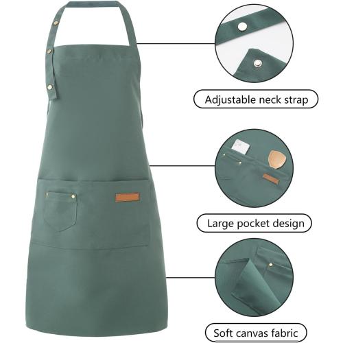 Tosewever Art Aprons for Women Painting Pottery Baking, Mens Buckle Straps Kitchen Apron with Pockets for Chef Cooking