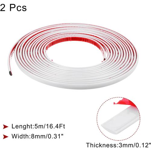 Peel and Stick Trim,Flexible Wall Molding Trim Waterproof Self-Adhesive Wall Trim for Mirror Frame Wall Edge DIY Home Decoration, Bright White