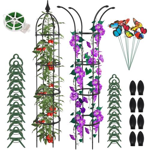 WellSign 2Pack 6.6ft Obelisk Trellis for Climbing Plants Outdoor Indoor