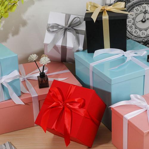 White Gift Box with Lid 7x7x6.5 Inches, for Presents Packaging
