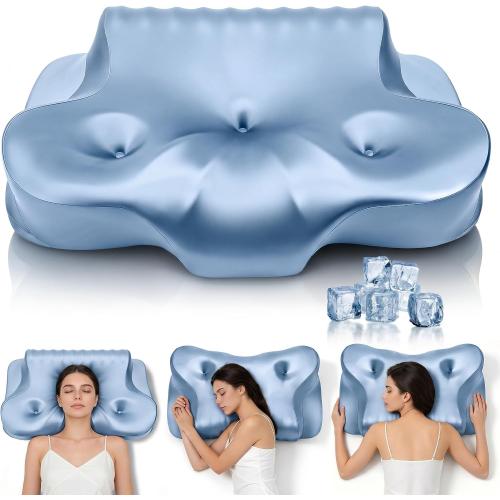 Dayme Orthopedic Memory Foam Pillows – Cooling Cervical Neck Pillow, Blue