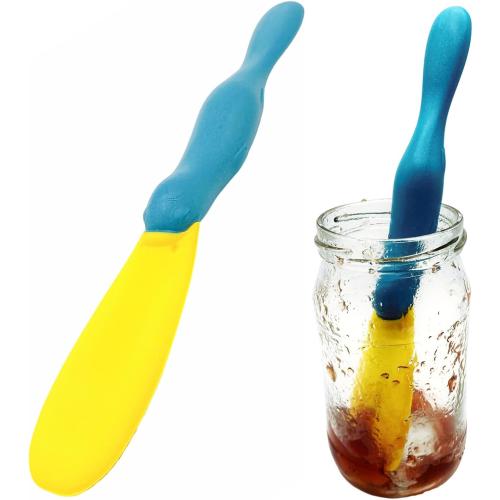 Splatypus Jar Spatula for Scooping and Scraping - Unique Fun Cooking Kitchen Gadgets for Foodies - BPA-free & 100% Food Safe - Crepe Spreader, One Sise, Blue, SP-001