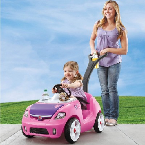 Step2 Toddler Children Whisper Ride On II Cruiser Car Buggy Push Pull Toy, Pink
