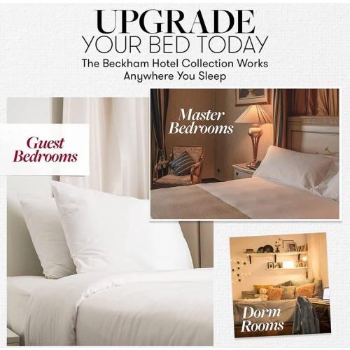 Beckham Hotel Collection Bed Pillows Standard/Queen Size Set of 2 - Original Soft Down Alternative Pillow for Sleeping - Soft Support for Back, Stomach or Side Sleepers