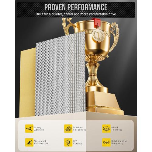 Car Sound Deadening Mat - 80mil Butyl Automotive Sound Deadener, 10sqft