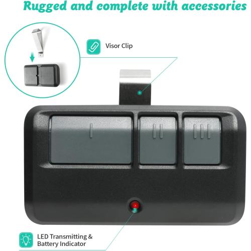 2 Replacement for Liftmaster Chamberlain Sears Craftsman 893MAX Garage Door Opener Remote 2 Pack