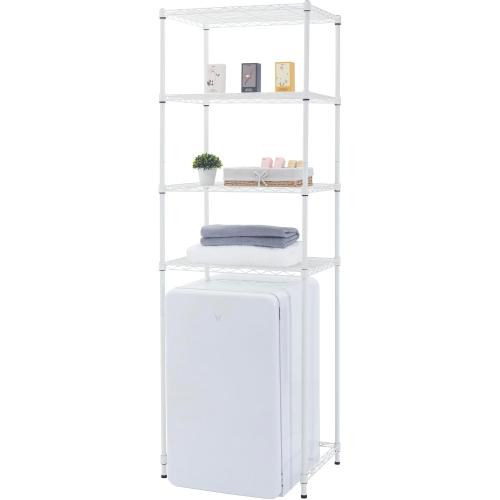 Zvyteay 4 Tier Mini Fridge Shelf Adjustable Height Storage Shelf Metal Storage Rack Mini Fridge and Microwave Stand for Dorm, Kitchen, Office, White