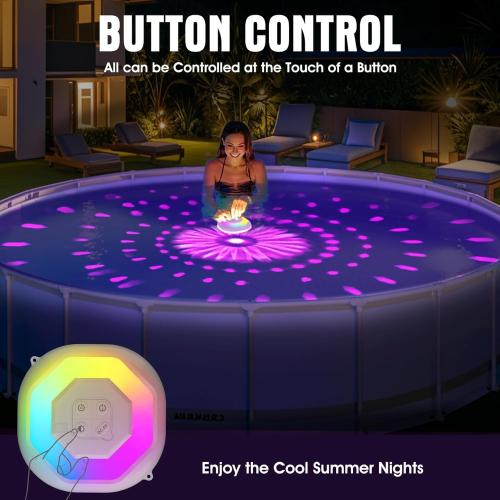 Floating Pool Lights, Pool Light that Float IP68 Waterproof, Color Changing Swimming Pool Lighting,Pool Floating Light for Inground Above Ground Pools-2PCS