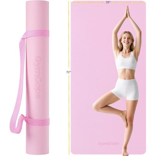 Extra Large Yoga Mat –  Thick Mat for Women & Men, TPE Non-Slip Pilates Mat for Home Gym, Yoga, Stretching, Meditation
