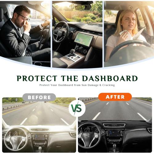 Dash Cover, Anti-Glare, Sun Protection, Dustproof, UV-Proof, Dashboard Covers, Interior Car Accessorie Fit for 2019-2024 Su-baru Forester, Not Fit w/HUD Models (Fits Mfr Body Code:S14), Black