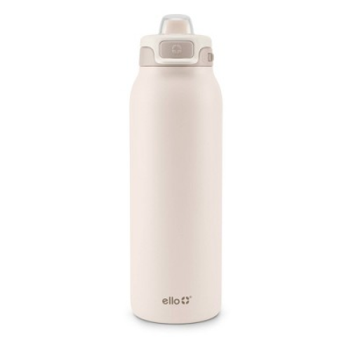 Ello Pop and Fill 32oz Stainless Steel Water Bottle Tonal Cream