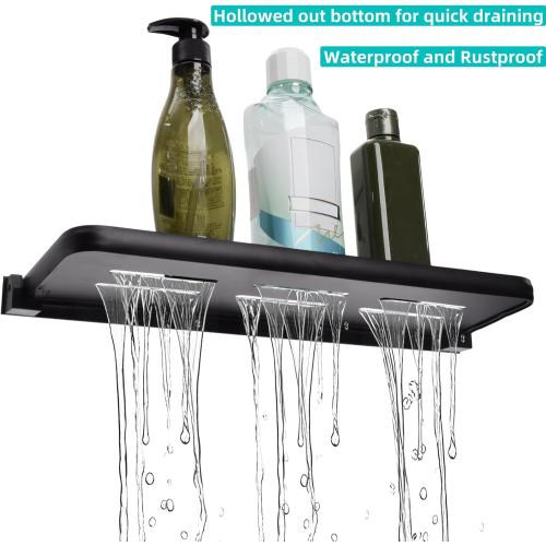 DEAYOU 2 Pack Folding Wall Shelf for Bathroom, 90° Fold Up Floating Shelf, Wall Mounted Drop Down Metal Shelves for RV, Campers, Laundry Room, Toilet Room, Kitchen, Waterproof, Space Saving, 15.7
