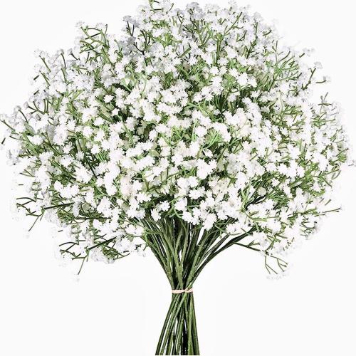 21'' Babys Breath Artificial Flowers 6Pcs White Gypsophila Faux Flowers