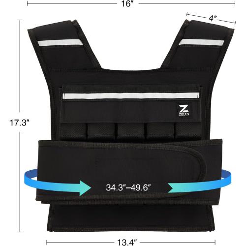 ZELUS 23lb|45lb Weighted Vest with Iron Weights for Exercise, Adjustable Weight Vest for Men, Workout Vest for Home Workouts Cardio Strength Training Weight Loss