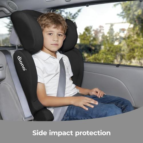 Diono Cambria LE, 2-in-1 Belt Positioning Booster Seat,Backless and High-Back Booster seat for Children from 40—120 lb,17 Wide,6 Headrest Positions,Lightweight with Latch,Black
