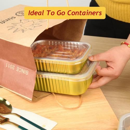 LNYZQUS 1LB Small Aluminum Foil Pans with PP Lids, for Freezer to Oven