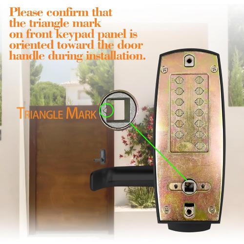 Mechanical keyless Lock Optional 2-3/8 or 2-3/4 Deadlatch, Matte Black