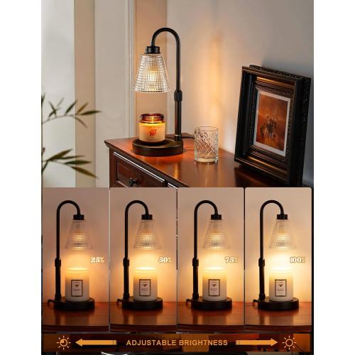 Innqoo Candle Warmer Lamp with Timer, Dimmable Candle Warmer for Jar Candles, Height Adjustable Wax Melts Warmer, Birthday Gifts for Women Mom, House Warming Gifts New Home Decor