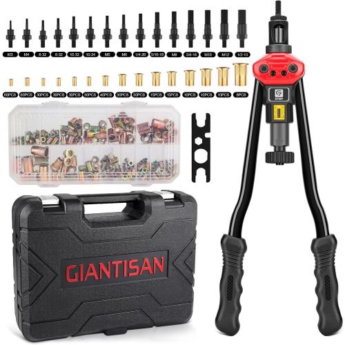 GIANTISAN 16 Rivet Nut Tool Kit with 15 Mandrels and 406Pcs Rivnuts