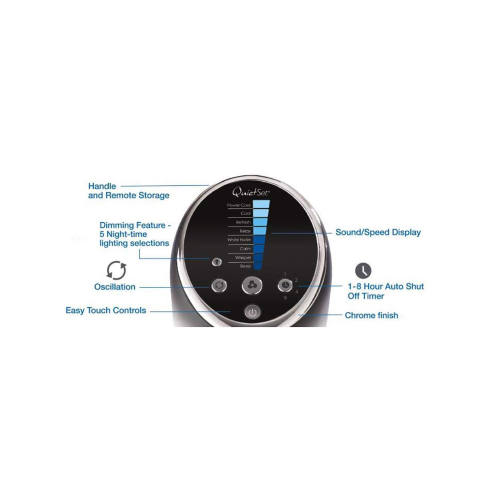 Honeywell QuietSet 40 in. H 8 speed Oscillating Tower Fan Remote Control