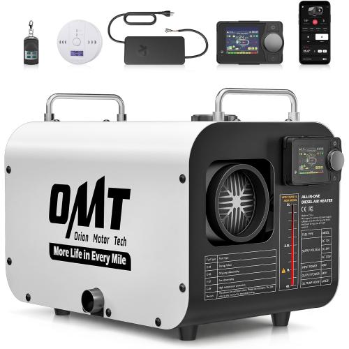 Orion Motor Tech 5kW Diesel Heater, 12V 24V All in One Diesel Air Heater 1.3 Gal Tank with CO Alarm Auto Shutoff Compatible with Car Truck RV Camper Boat （Not an Engine Part）