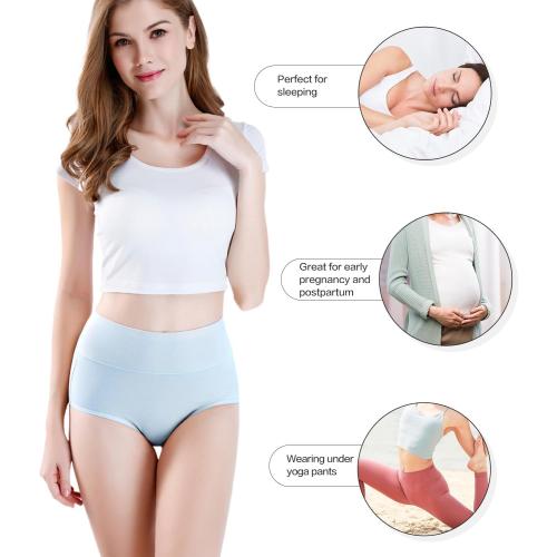 wirarpa Women's Cotton Underwear High Waisted Ladies Panties Full Coverage Briefs 3 Pack (Regular & Plus Size)