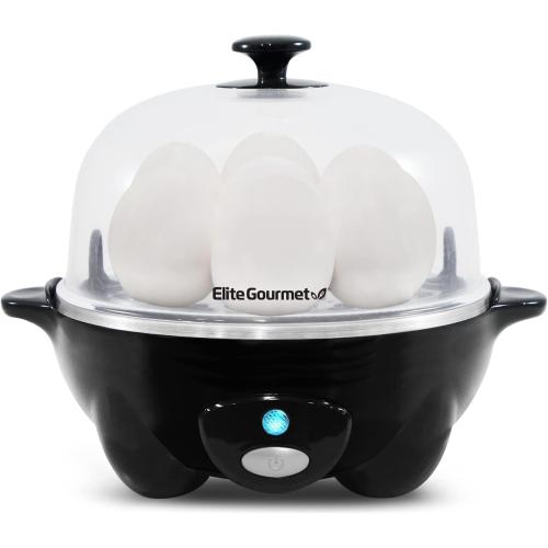 Elite Gourmet 7-Egg Rapid Egg Cooker, Poacher/Omelet Maker, Auto Shut-Off