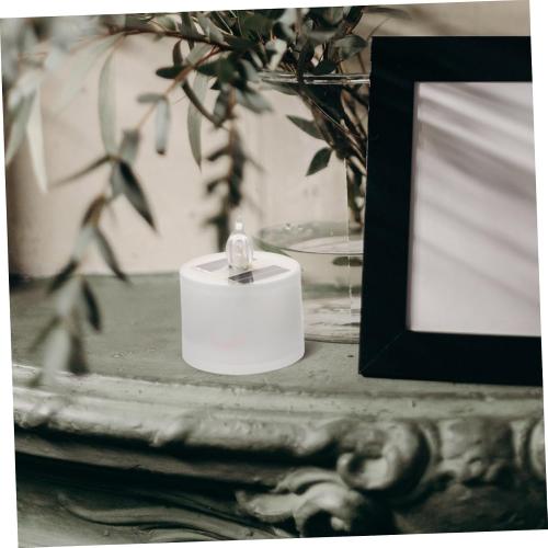 Solar Tea Lights Outdoor Waterproof Led Candle Lamps Flickering Solar Candle Lights for Garden Yard Wedding Party Home Decor 4 Pack