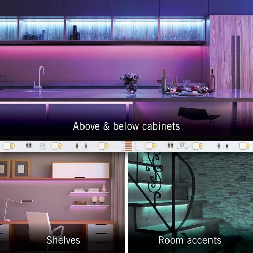 Armacost Lighting RibbonFlex Home 24V RGB W Hardwire LED Strip Light Kit, Multicolor, 16 ft (423511)