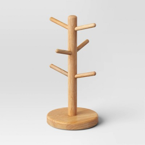 Wood Tree Mug Rack Brown - Threshold™: Freestanding Kitchen Organizer, 15 Height, Spot Clean, 1.212 lbs