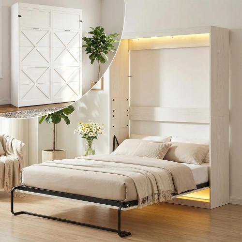 174*52*18CM❗❗ Vertical Murphy Bed  for Bedroom/Offices/Guest-White