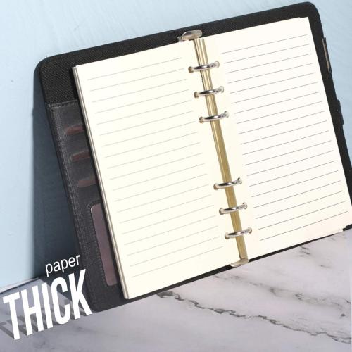 Purture Refill Lined Paper, Leather Journal Refills Lined, 6-Holes Inserts (320 Pages) for A6 Binder Refillable Journals Notebooks, 2 Pack(Each Pack 80 Sheets, 160 Pages)